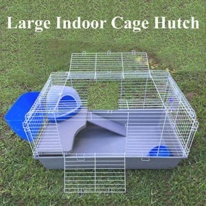 Large Metal Indoor Rabbit Guinea Pig Cage Hutch With Bedroom 98cm