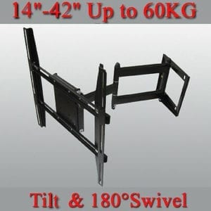 Wall Mount 0~18°  Tilt & 180° Swivel Bracket For 14-42" LCD LED PLASMA TV Screen