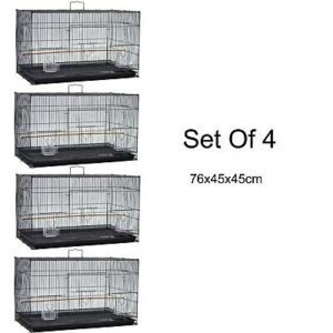Set of 4 Bird Cage Bird Carrier Canary Finch Budgie Breeding Cage 76x45x45cm