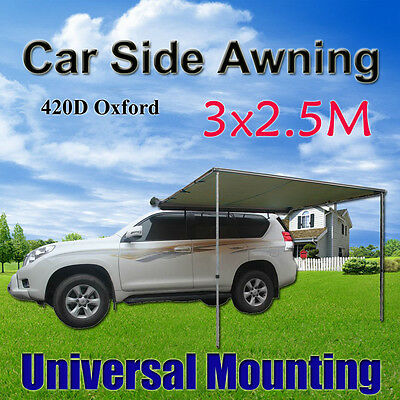 2.5x3m Pull Out Car Side Awning Roof Top Tent 4wd 4X4 Trailer