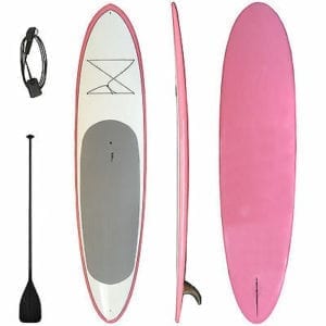 10'6 SUP Stand Up Paddle Board Fibreglass Paddle Fin Paddle Pink Gopro Mount