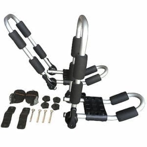 Angle Adjustable Aluminum Folding J Style Kayak Canoe Carrier Roof Rack Holder