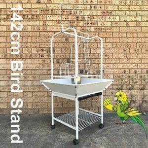142cm White Parrot Bird Stand Bird Cage Gym Ladder Stair Swing Toy Hanger C28