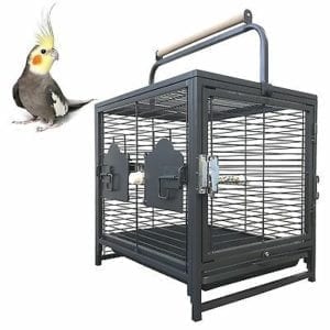 64cm Supreme Portable Bird Cage Pet Travel Carrier Perch Feeder Stand Parrot