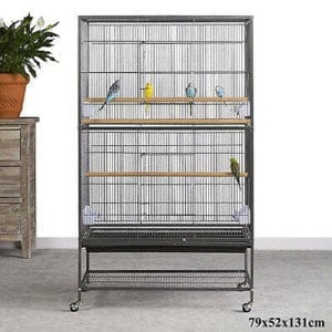131cm Wrought Iron Bird Cage Cockatiel Parrot Aviary Budgie Finch Flight Cage