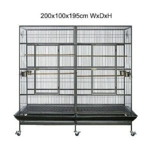 195cm Pet Twin Double Bird Cage Parrot Cockatoo Aviary Removable Divider