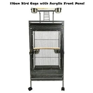 Supreme Parrot Aviary Acrylic Bird Cage Front Panel Budgie Play Top 116cm B065