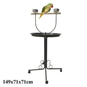 149cm Bird Stand Cage Parrot Playpen Gym Toy Play Perch with Wheels Cups