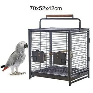 70cm Supreme Portable Bird Cage Pet Travel Carrier Perch Stand Parrot 70x52x42cm