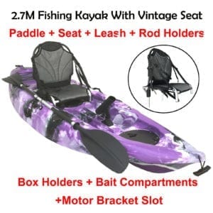2.7M Fishing Kayak Single Vintage Seat Chair Armchair Paddle Purple Camo