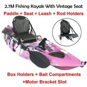 2.7M Fishing Kayak Single Vintage Seat Chair Armchair Paddle Pink Camo
