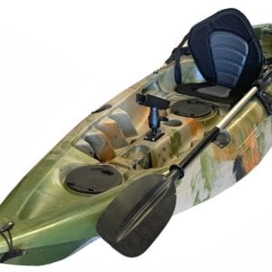 2.9M Fishing Kayak Single Sit-on 5 Rod Holders Seat Paddle Jungle Camo