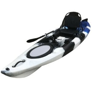 3.6M Pro Fishing Kayak Single 3 Rod Holders Seat Vintage Armchair Blue Camo