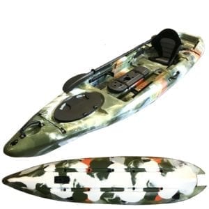3.6M Pro Fishing Kayak Single 3 Rod Holders Seat Canoe Jungle Camo
