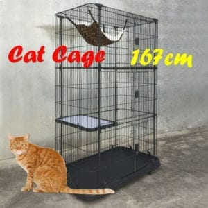 4 Level Storey Boltless Alloy Metal Cat Cage Hamster Enclosure 167x111x61cm