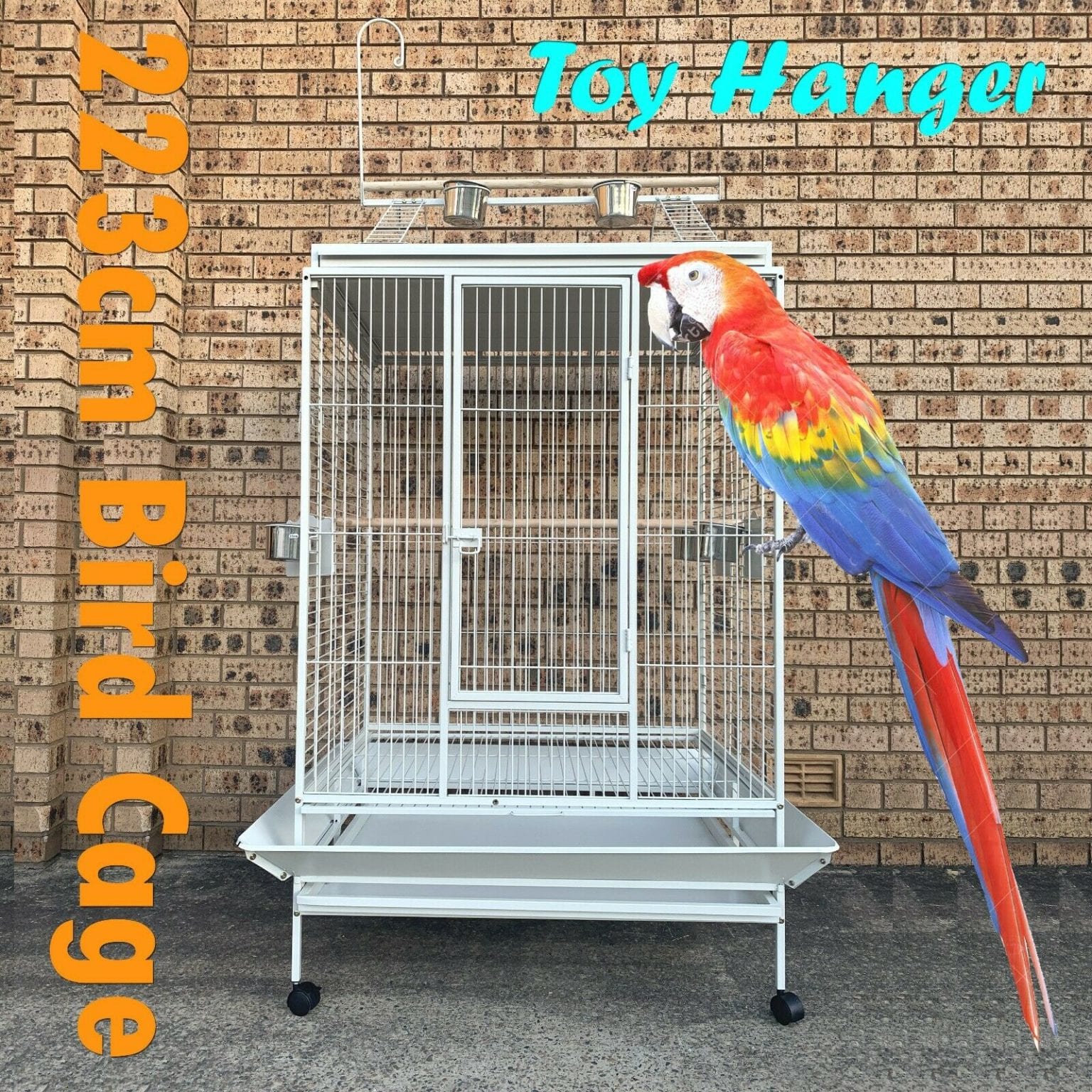 Bird Cage Perches
 XX 223cm White Macaw Parrot Aviary Bird Cage Perch With Gym