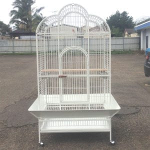 X-Large Parrot Aviary Bird Cage Perch Roof Budgie On Wheels 183cm White A23