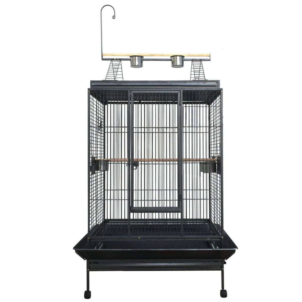 Image showcasing XX-Large 223cm Black Vein Macaw Parrot Aviary Bird Cage Perch With Gym ...