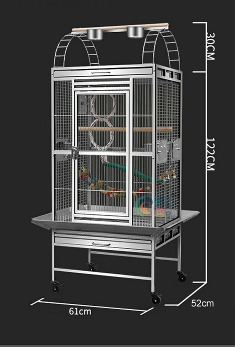 Supreme 152cm Stainless Steel Parrot Aviary Bird Cage Perch Play Top On ...