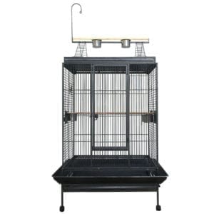 XX-Large 223cm Black Vein Macaw Parrot Aviary Bird Cage Perch With Gym On Wheels