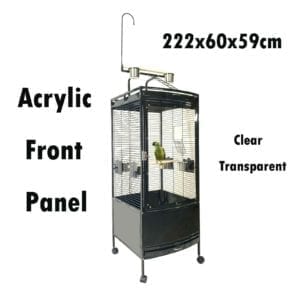 Clear Parrot Aviary Acrylic Bird Cage See Through Door Curve Panel 222cm B063
