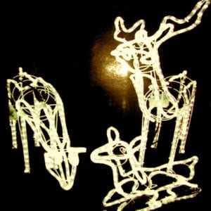 3D Motorised Deer Family Set of 3 LED Warm White Christmas Motif Rope Lights