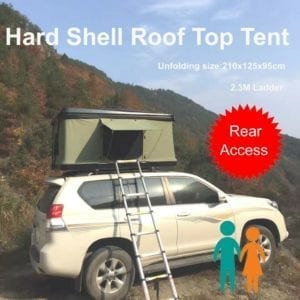 Hard Black Shell Aerodynamic Roof Top Tent Camping Rooftop Rear Access 1.2x2.1M