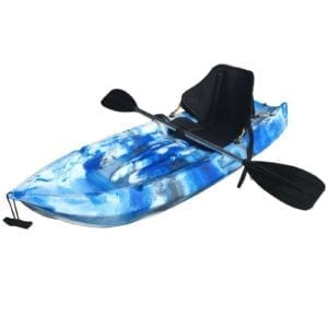 1.8M Kids Kayak Single Sit-on Touring With Backrest Seat Paddle Leash Blue Camo