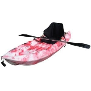1.8M Kids Kayak Single Sit-on Touring Backrest Seat Alloy Paddle Leash Red Camo