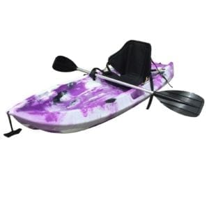 1.8M Kids Kayak Single Sit-on Touring With Seat Alloy Paddle Leash Purple Cam