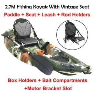 2.7M Fishing Kayak Single Vintage Seat Chair Armchair Paddle Jungle Camo