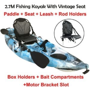 2.7M Fishing Kayak Single Vintage Seat Chair Armchair Paddle Aqua Camo