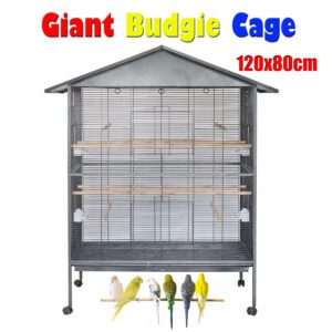 175cm XL Pet Bird Cage Parrot Cage Budgie Ringneck Aviary Metal Weatherproof Black