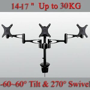 Triple 3 LCD TV Desktop Monitor Adjustable Cantilever Mount Bracket Stand Screen