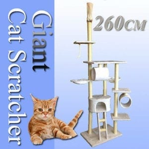 260cm Giant Cat Tree Scratching Post Scratcher Pole Condo Furniture Bed