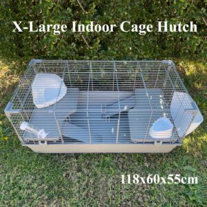 X-Large Metal Indoor Rabbit Guinea Pig Cage Hutch With Ferret Toilet 118cm