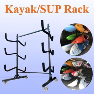 Kayak SUP Paddle Board Storage 6 Kayaks Display Rack Mount Lockdable Wheels