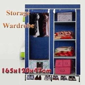 Portable Fabric Cover Wardrobe Steel Tube Storage Set Cloth Rack GDX-604A