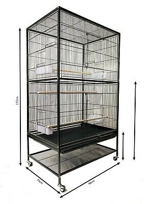 153Cm Wrought Iron Bird Cage Cockatiel Parrot Aviary Budgie Finch Flight  Cage | Budtrol