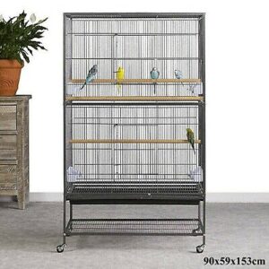 153cm Wrought Iron Bird Cage Cockatiel Parrot Aviary Budgie Finch Flight Cage