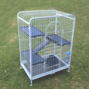 93cm 4 Level Ferret Cat Cage Metal Rabbit Guinea Pig Cage Hutch 93x64x43cm White