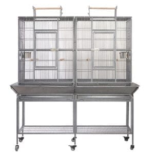 183cm Pet Twin Double Bird Cage Parrot Aviary Stand Removable Divider