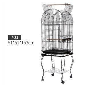 153cm Bird Cage Round Stand Parrot Aviary Pet Budgie Cockatiel Perch Wheels