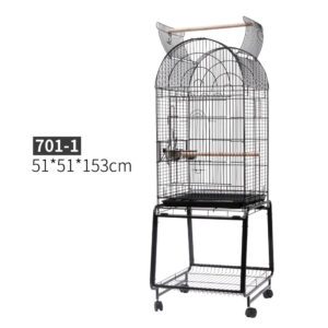 153cm Bird Cage Square Stand Parrot Aviary Pet Budgie Cockatiel Perch Wheels