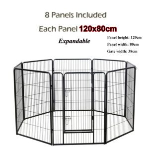 Pet Dog Playpen Enclosure 8 120x80cm Panel Puppy Cage Fence Metal Play Pen